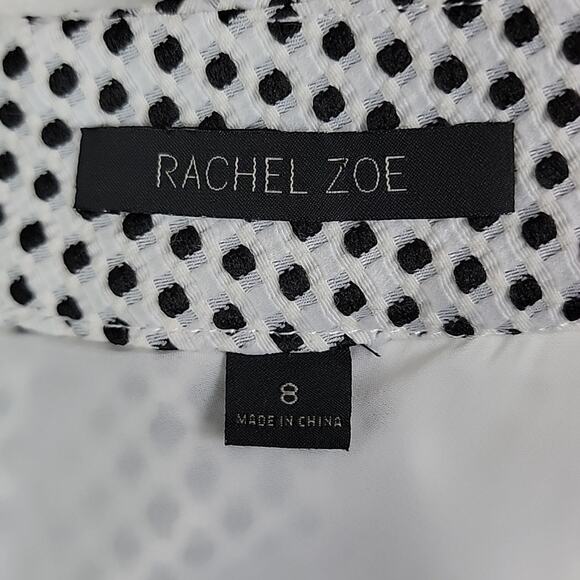 Rachel Zoe Black and White Dots Pleated Mini Skirt with Pockets 8 - Picture 13 of 15
